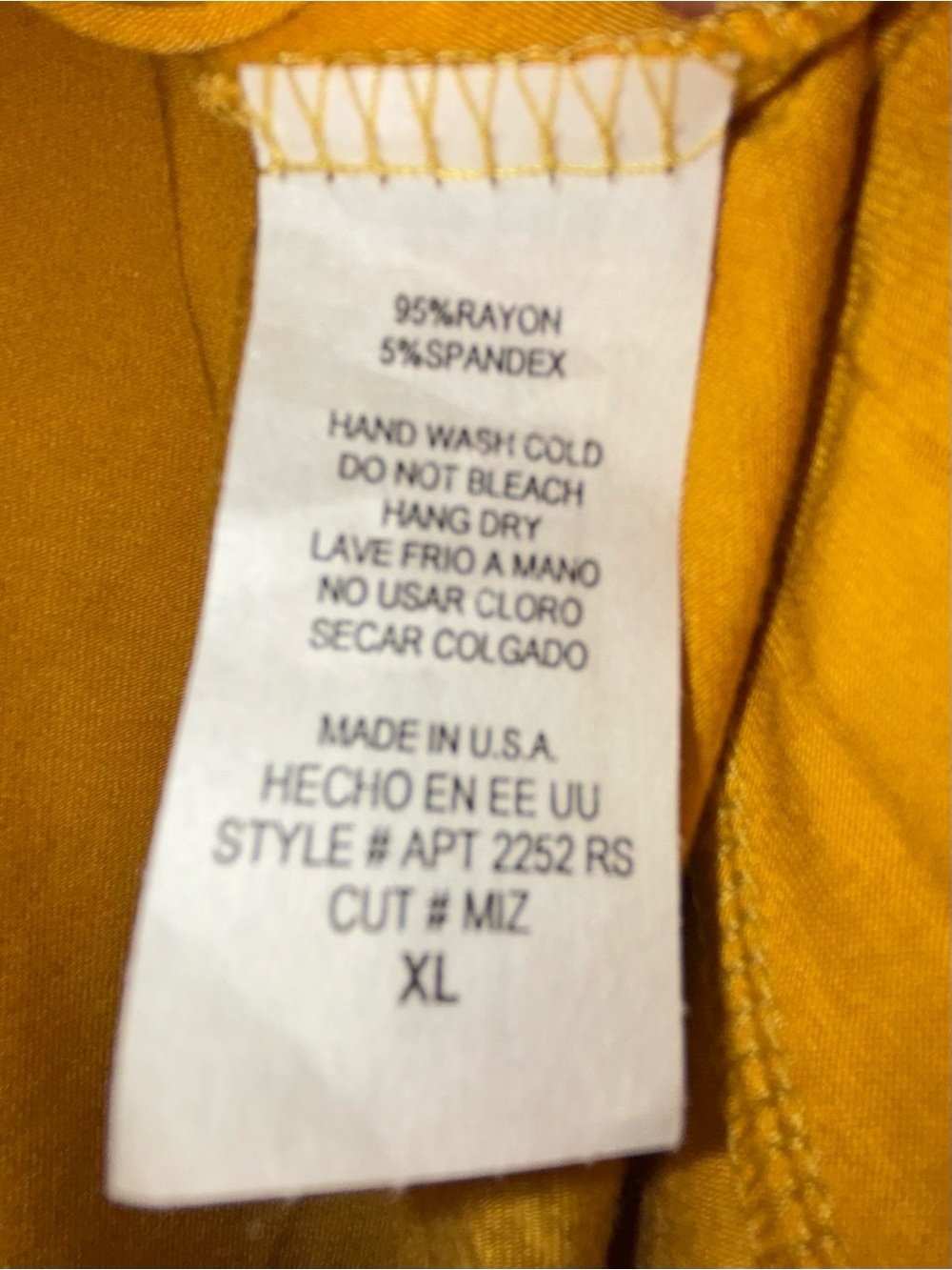 Azules Mustard Yellow Cowl Neck Long Sleeve Swing Tunic Top XL - Picture 3 of 6